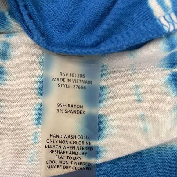 Soft Surroundings Size S Blue Tie Dye Tunic Top Jersey Knit Boho Hippie Stretch‎ - Picture 8 of 13